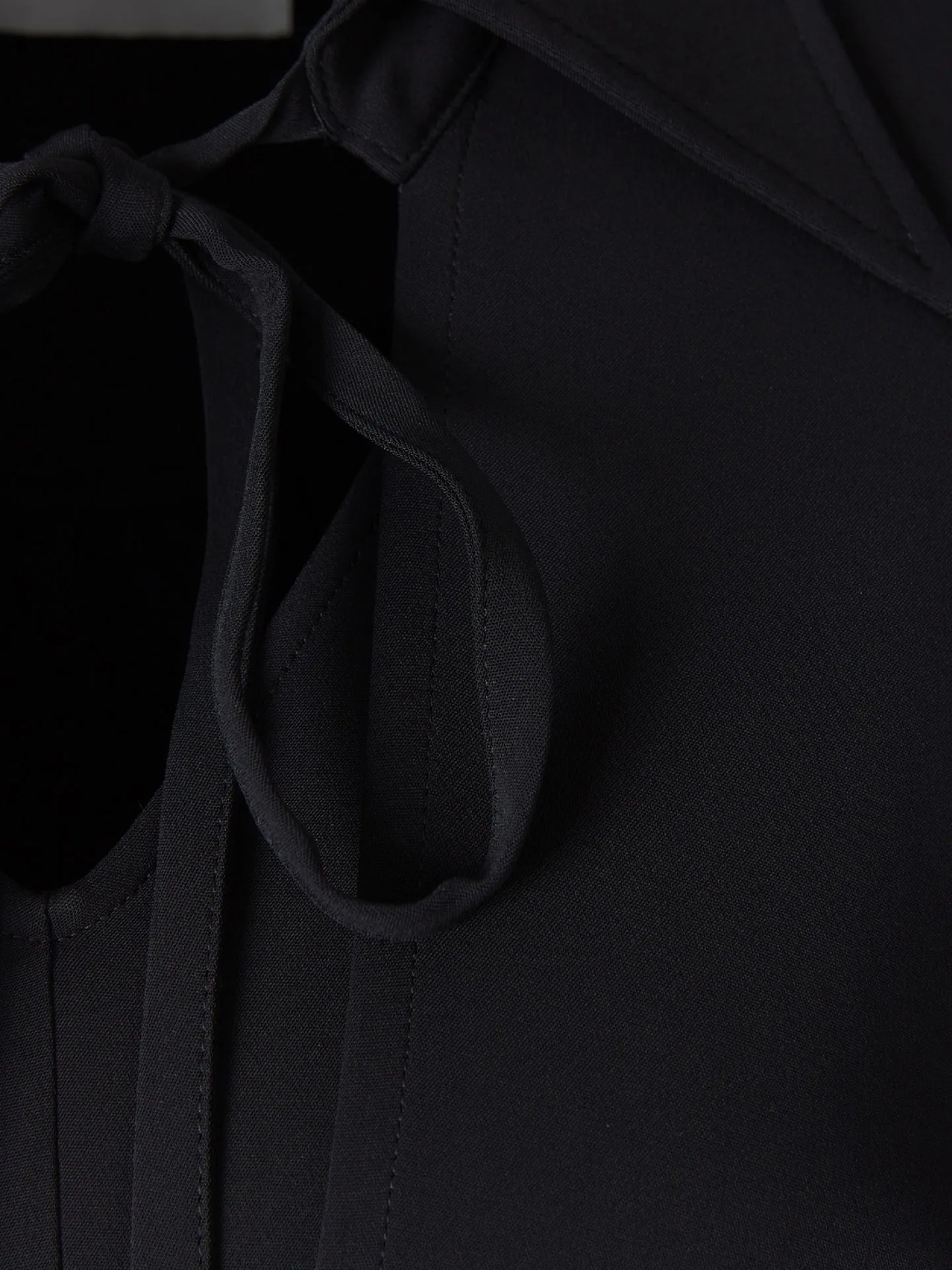 AMI Bow Detailed V-Neck Mini Dress