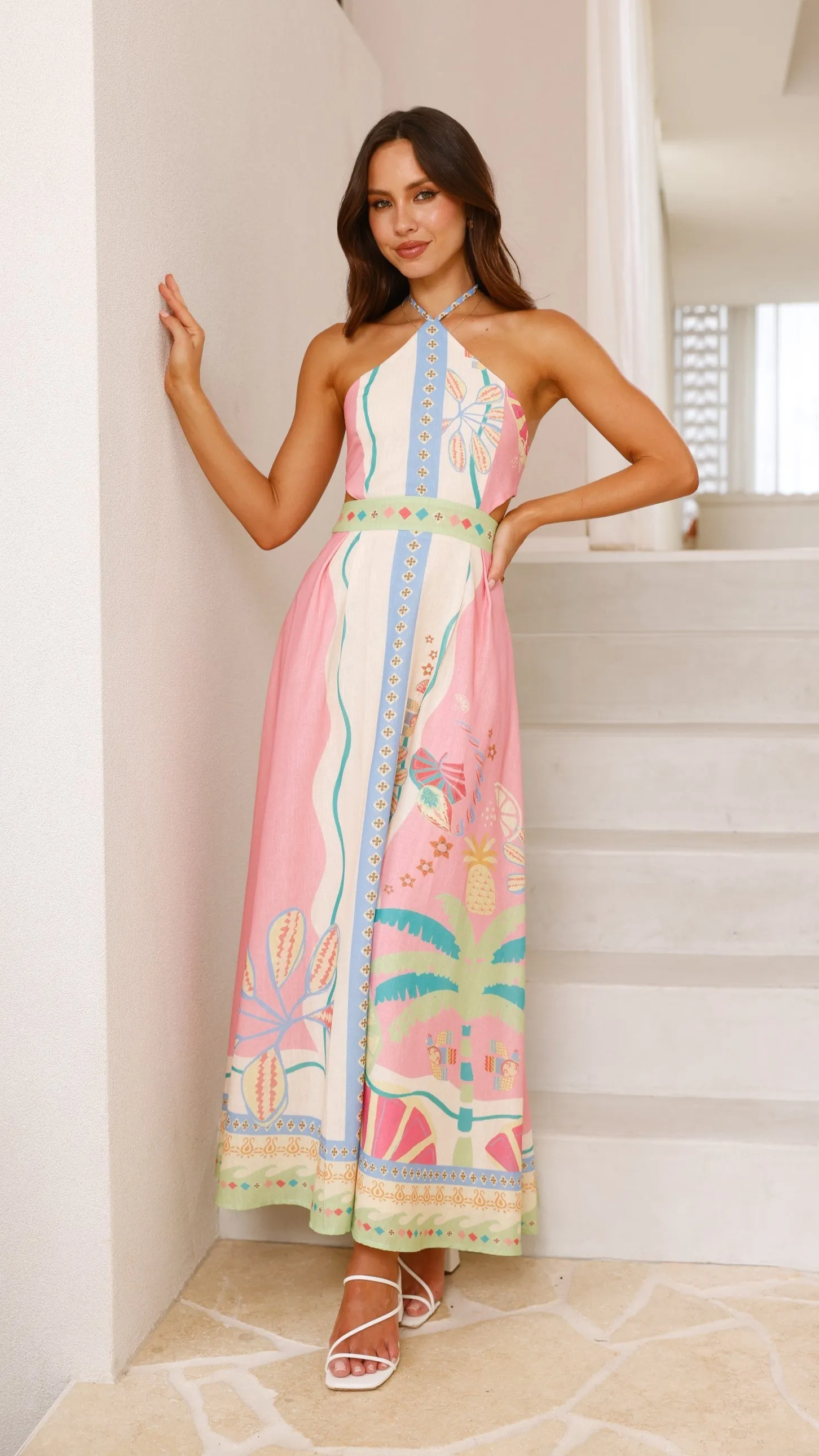 Aviana Maxi Dress - Pink Multi