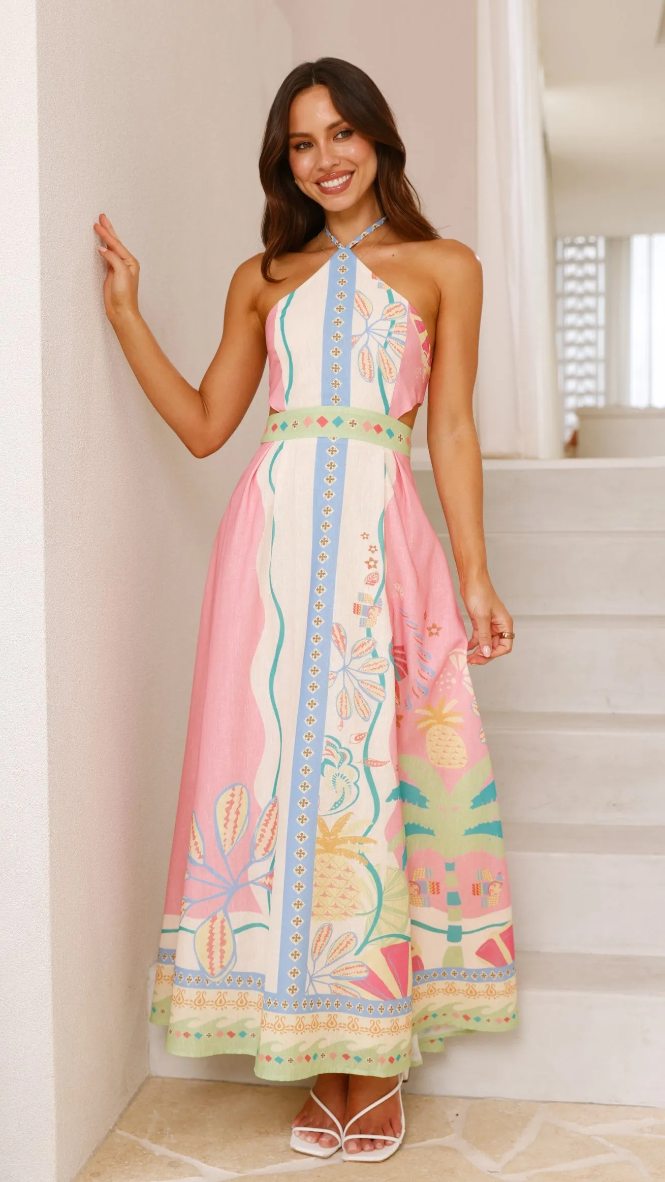 Aviana Maxi Dress - Pink Multi