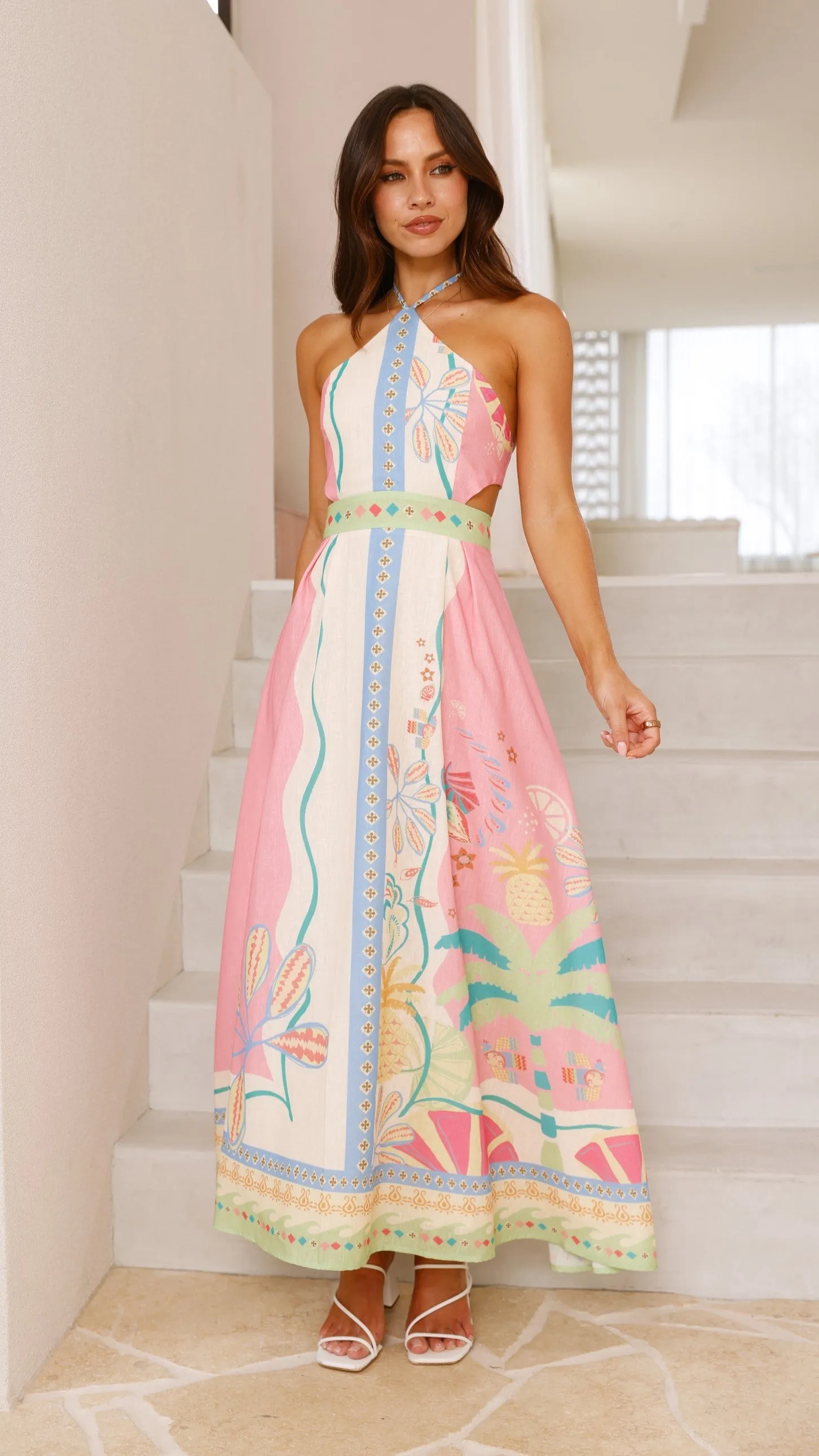 Aviana Maxi Dress - Pink Multi