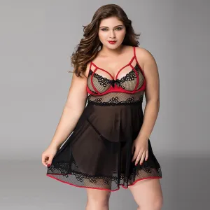 Black and Red Babydoll - L-XL