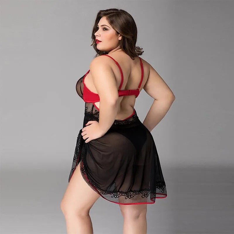Black and Red Babydoll - L-XL