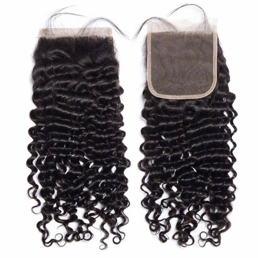 Clearance Deal | Lace Closure Only, 4x4 Transparent Lace Closure Piece Deep Curly