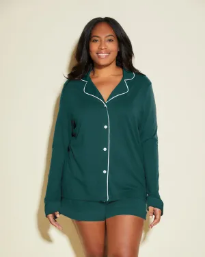 Conjunto De Pijama Con Camisa De Manga Larga Y Pantalones Cortos