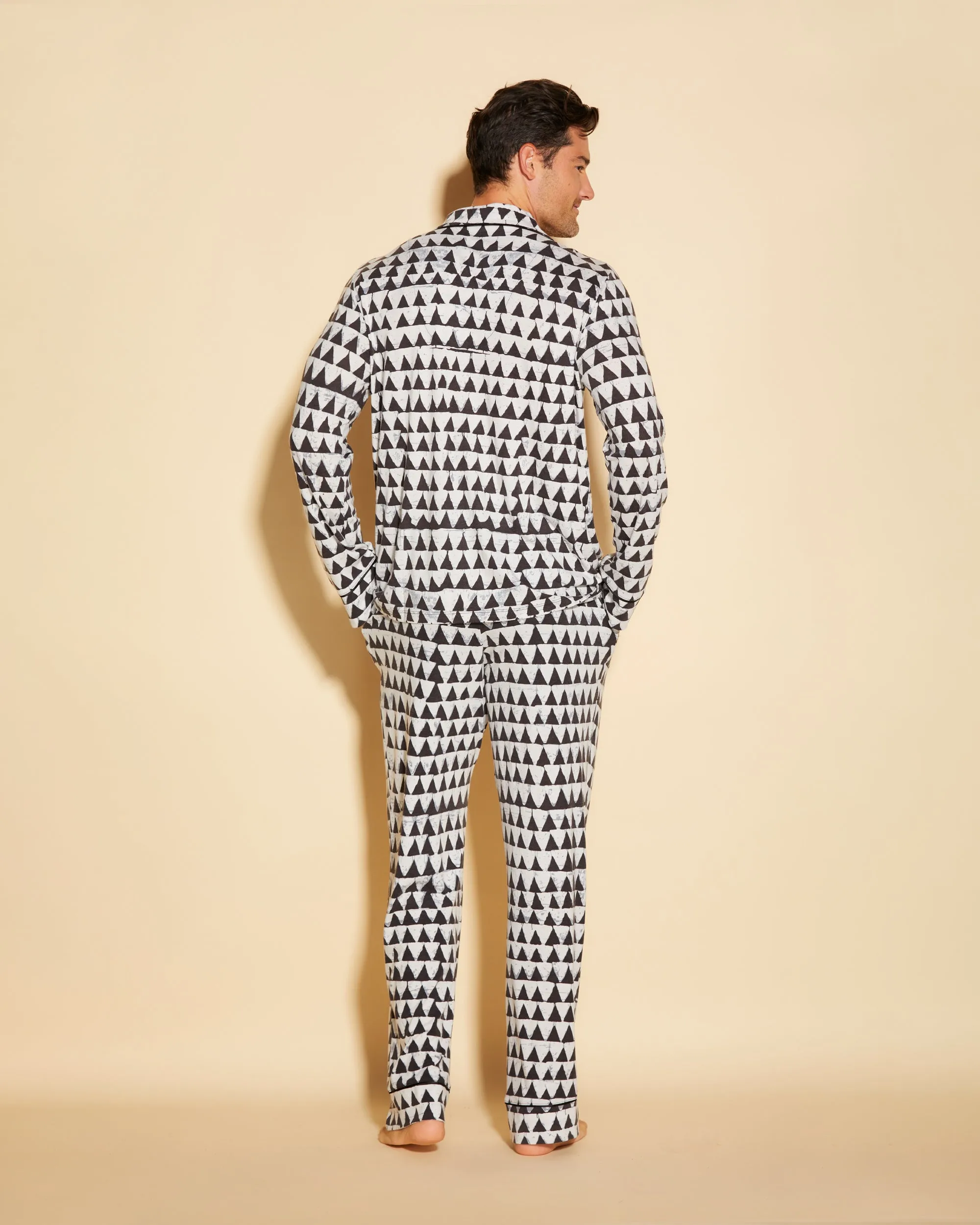 Conjunto De Pijama Para Hombre Clásico Con Camisa De Manga Larga Y Pantalones