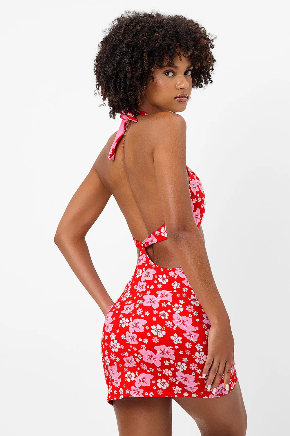 Dorothy Floral Halter Dress - Coconut Girl