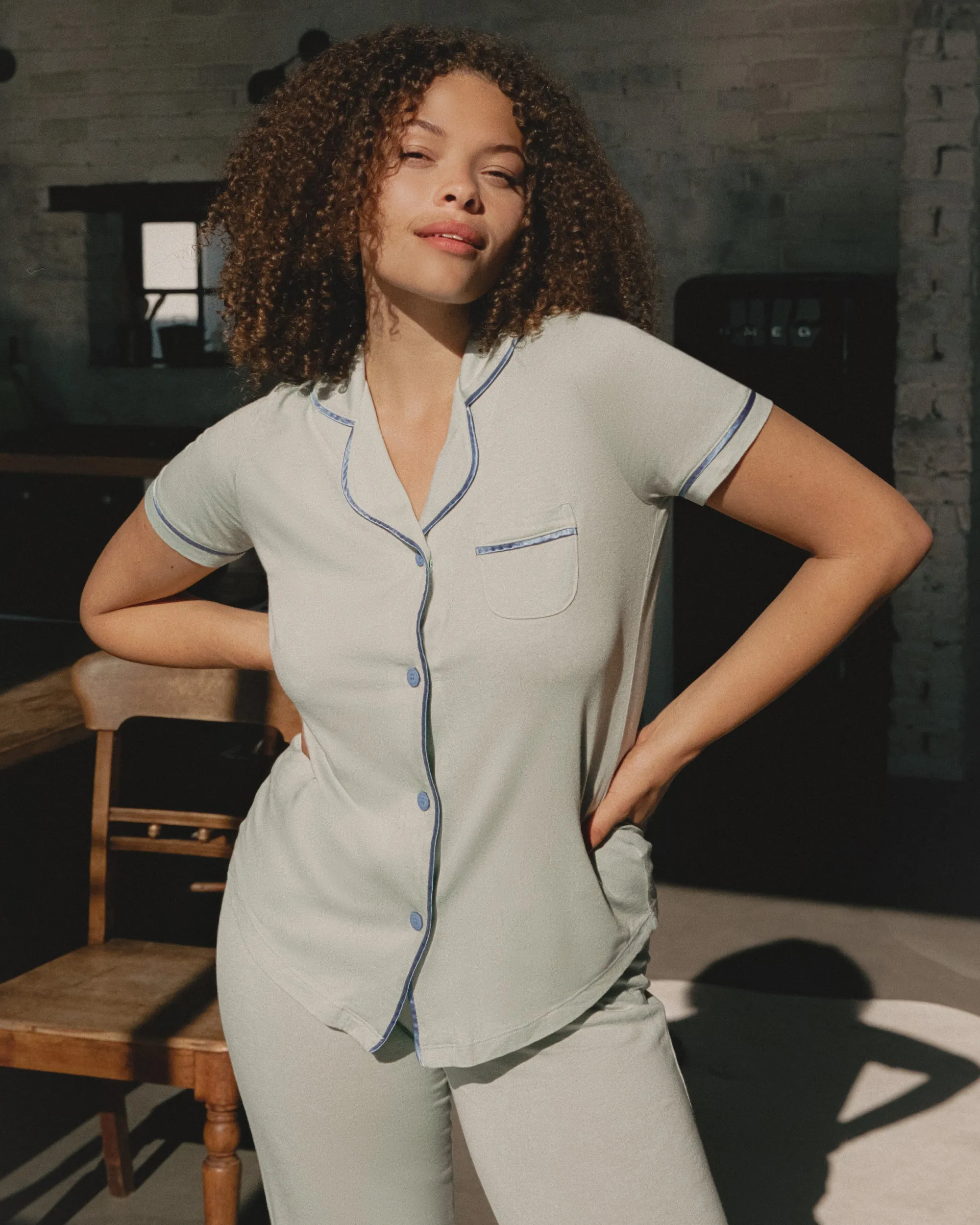 Ensemble Pyjama Haut  À Manches Courtes Et Pantalon