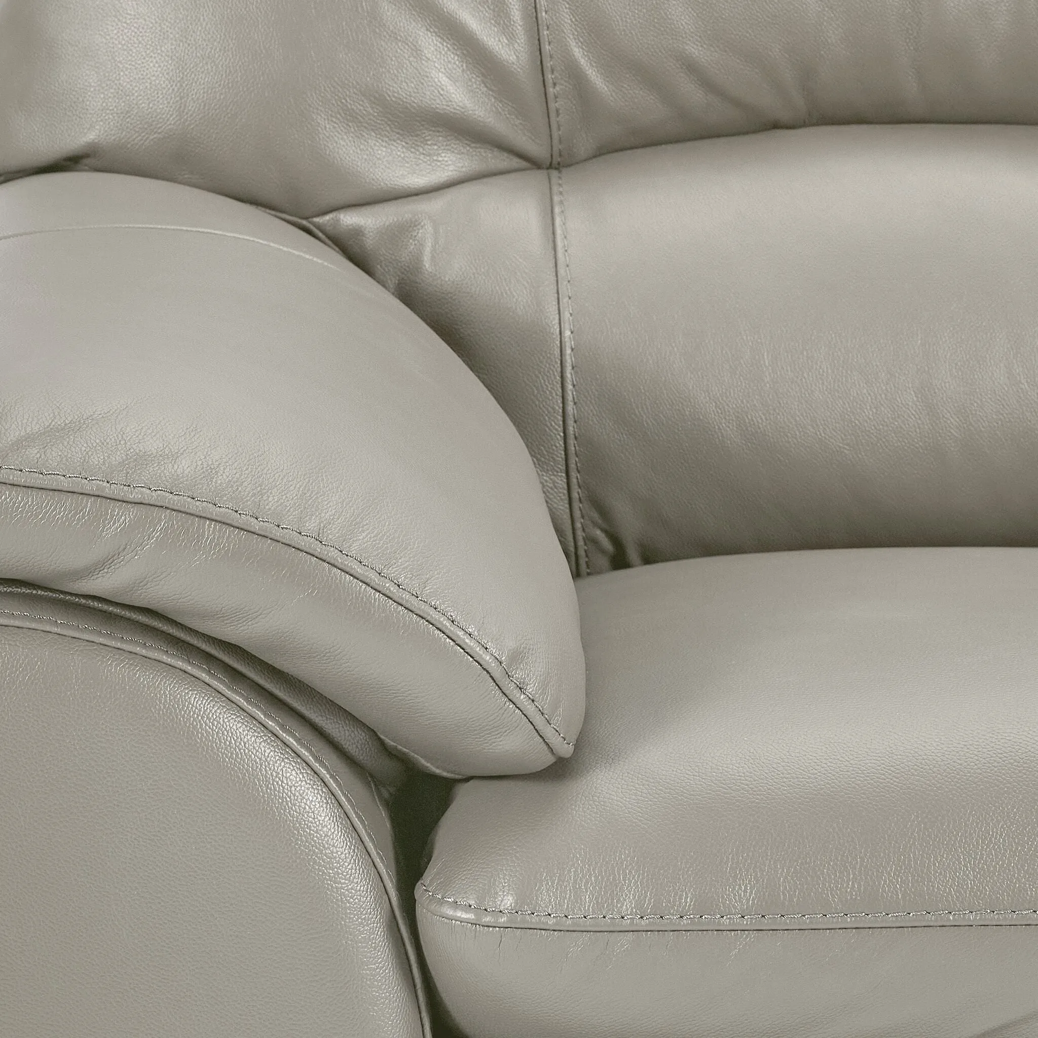Kendrick Leather Loveseat - Silver Grey