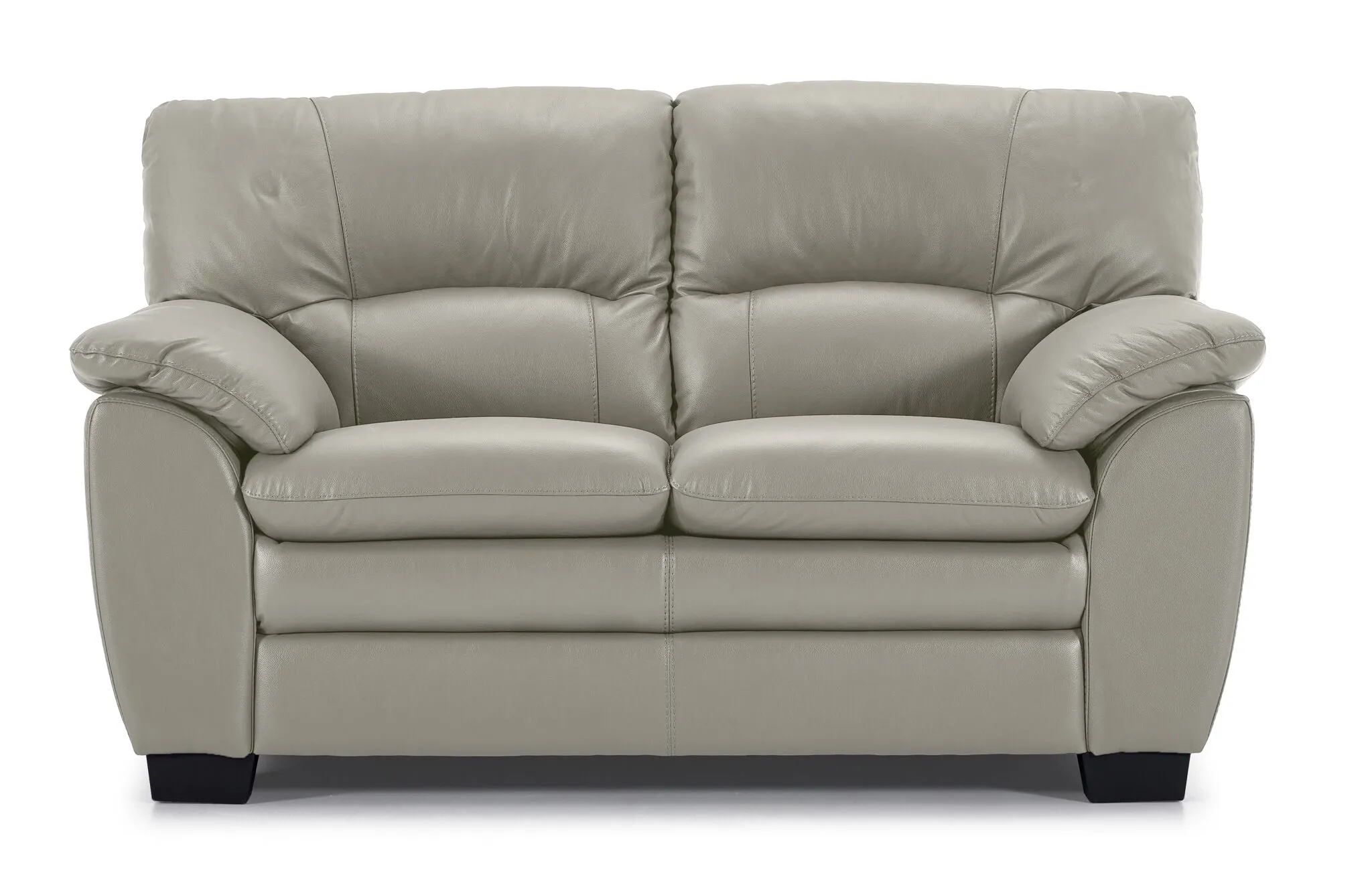 Kendrick Leather Loveseat - Silver Grey