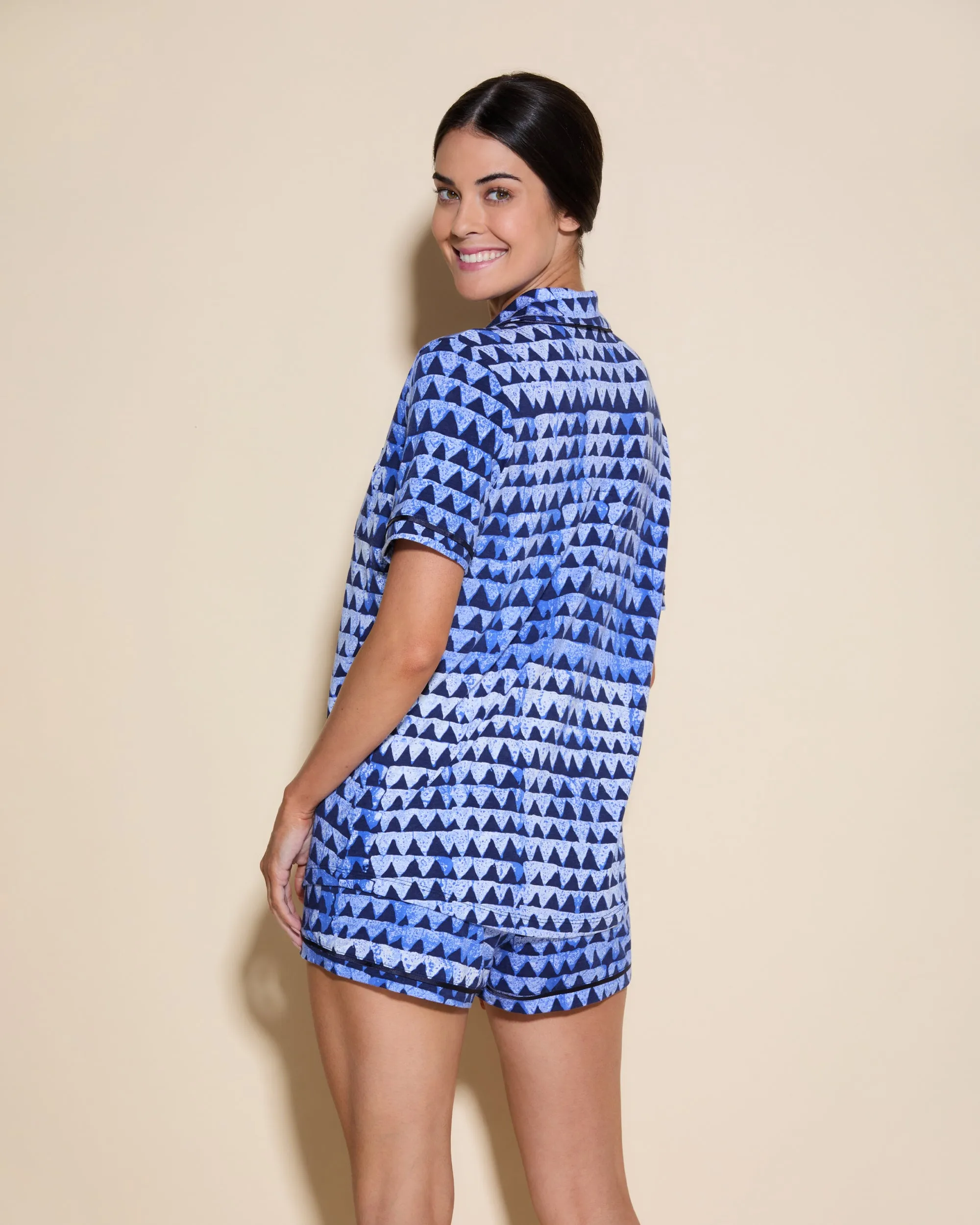 Kurzärmeliges Top & Boxer Pyjama-Set