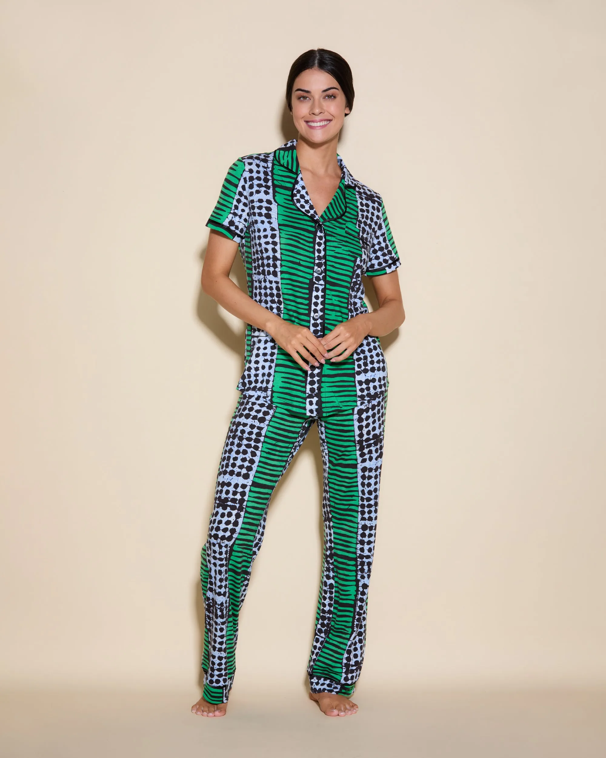 Kurzärmeliges Top & Hose Pyjama-Set