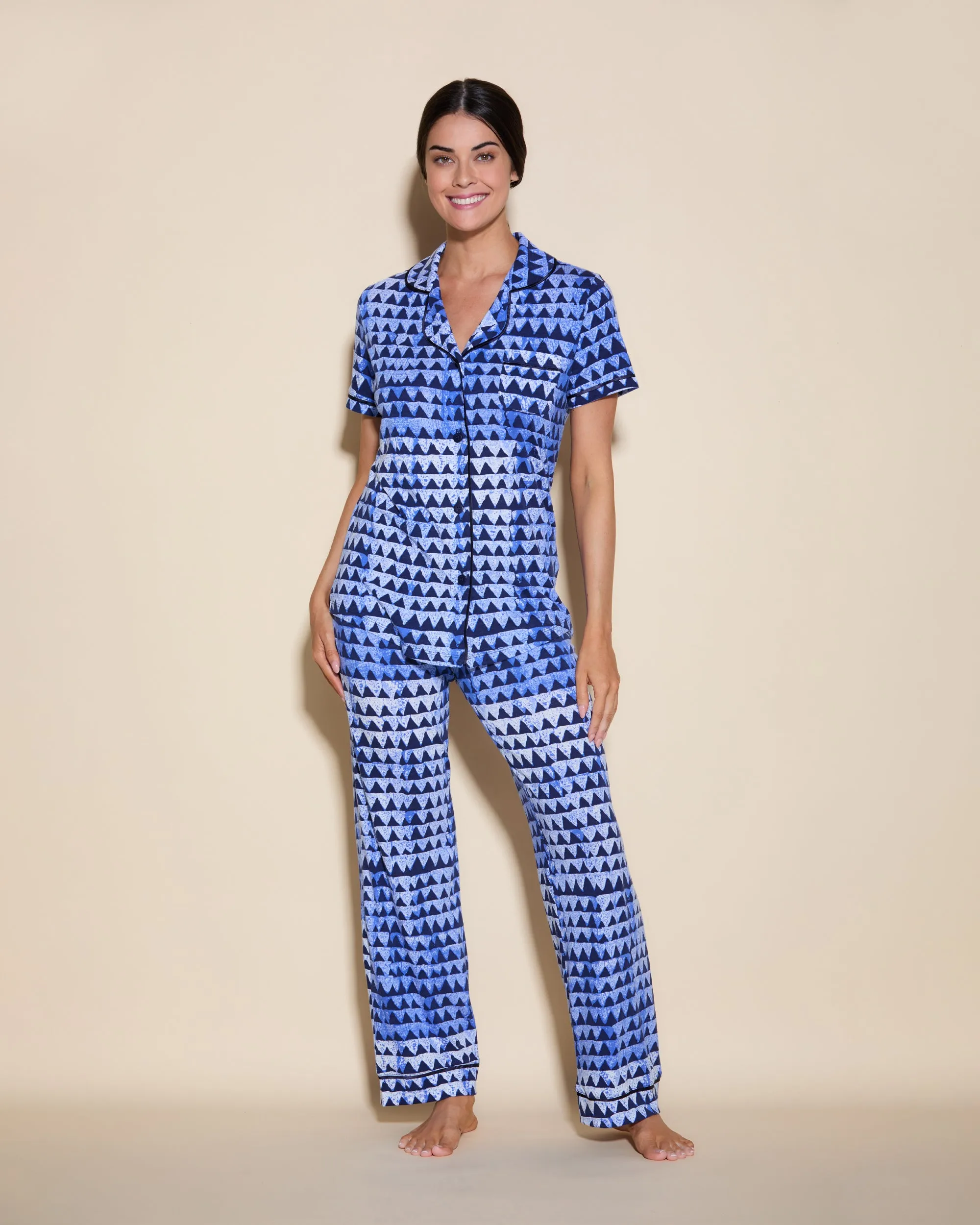 Kurzärmeliges Top & Hose Pyjama-Set