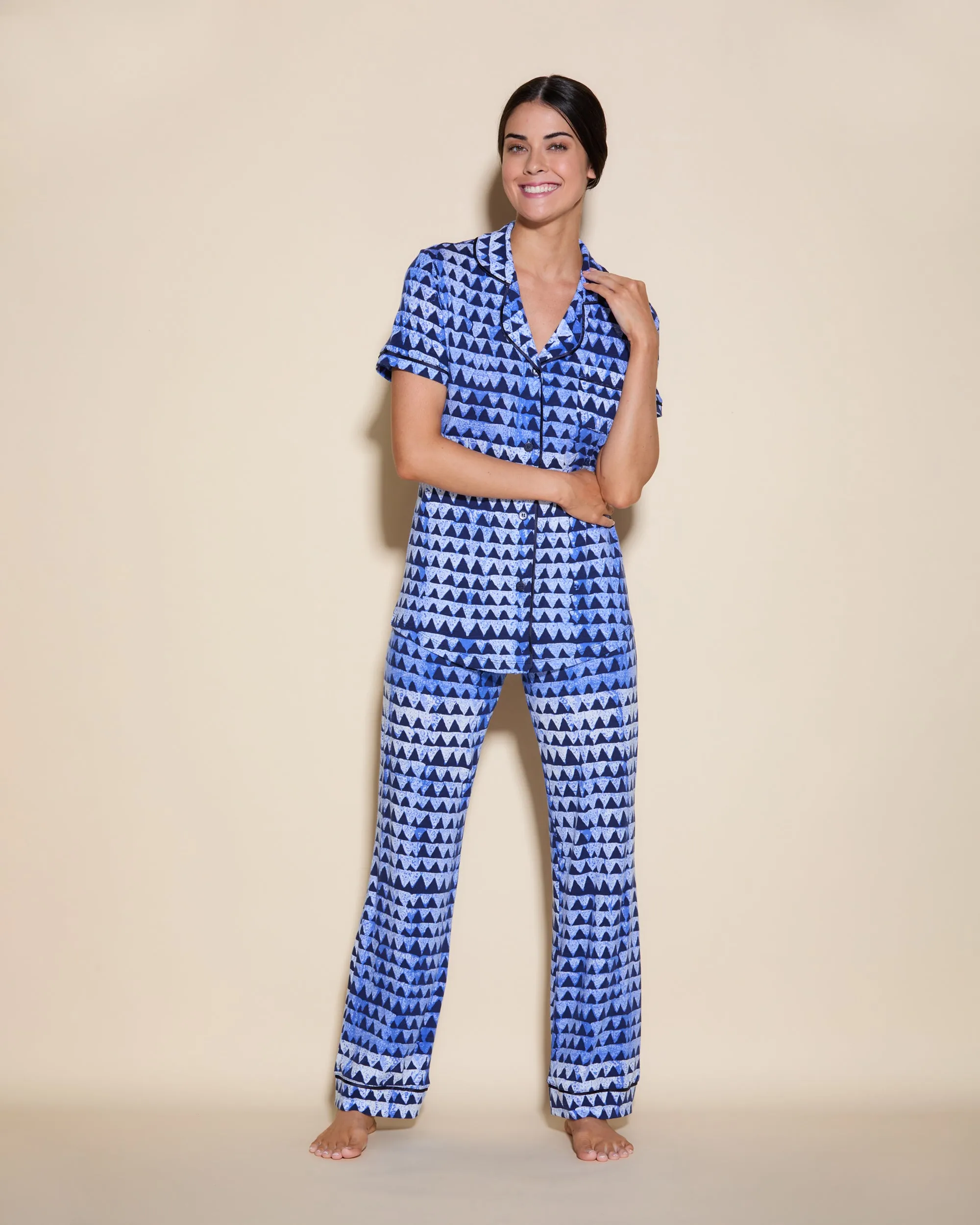 Kurzärmeliges Top & Hose Pyjama-Set