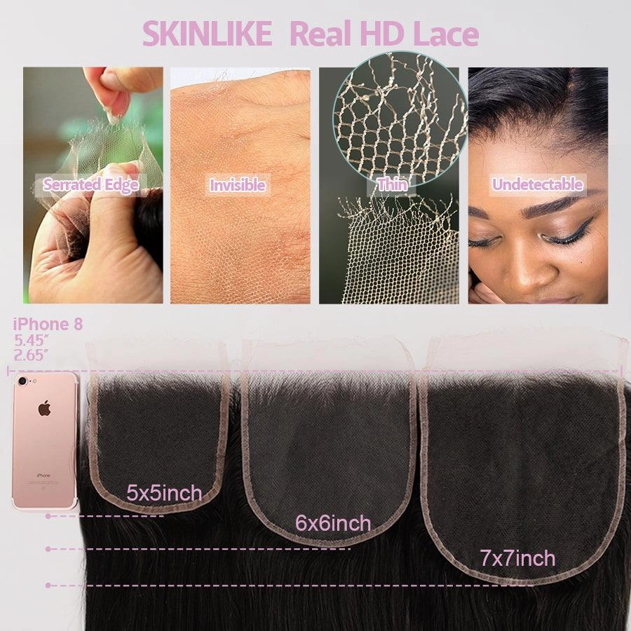 Lace Closure Only, 6x6 Skinlike Real HD Lace Closure Only, HD Lace Piece