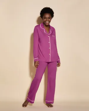 Langärmeliges Top & Boxer Pyjama-Set