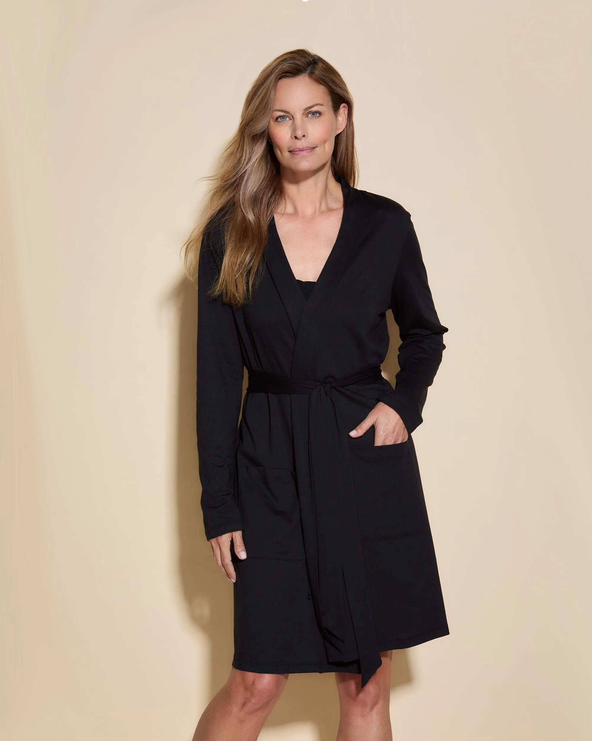 Long Sleeve Robe With Pockets