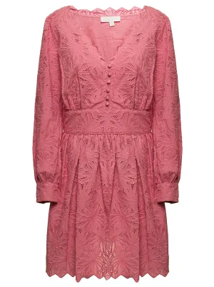Michael Michael Kors Palm Eyelet V-Neck Dress