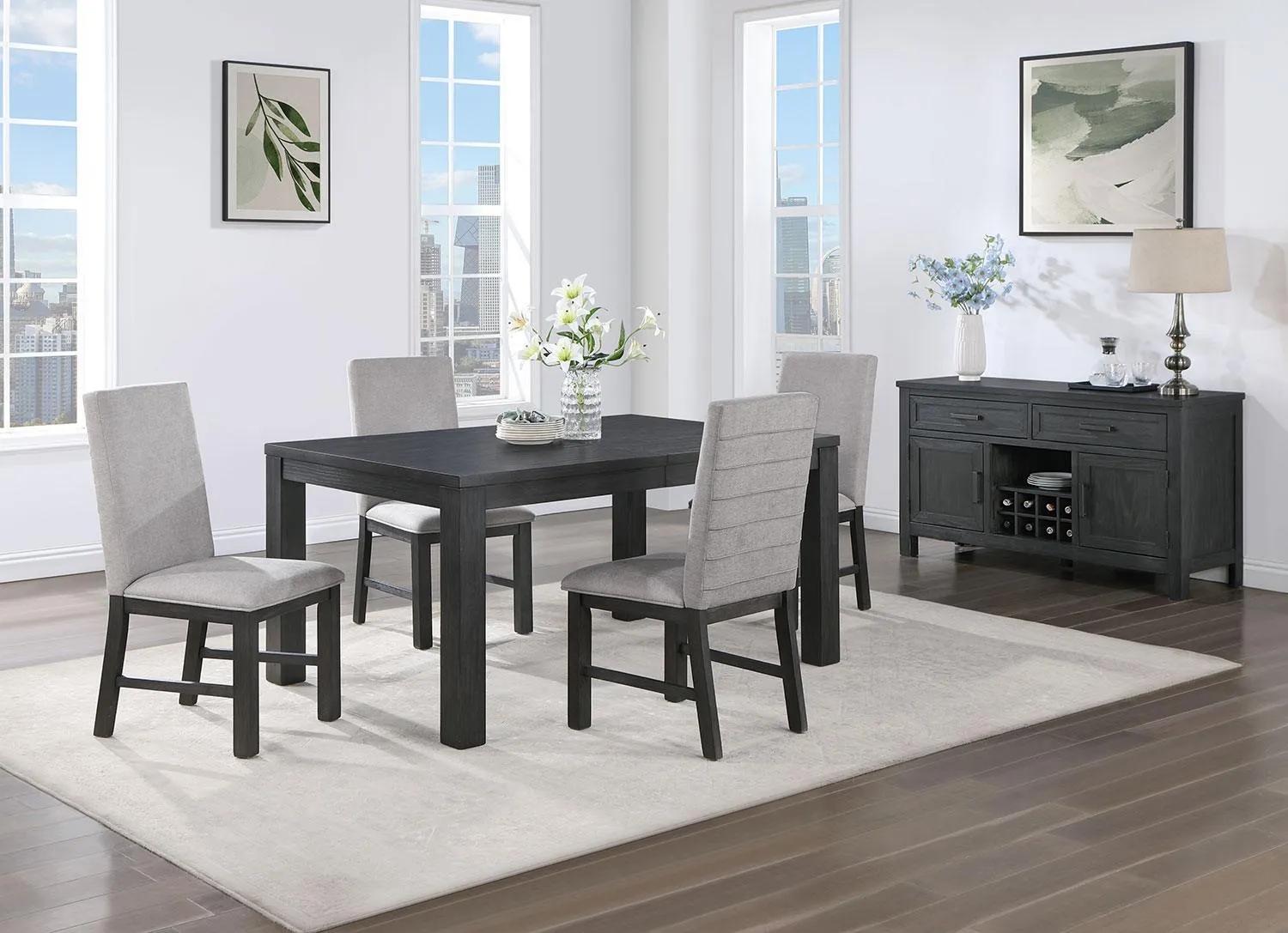 Nola Dining Chair - Dark Grey, Grey