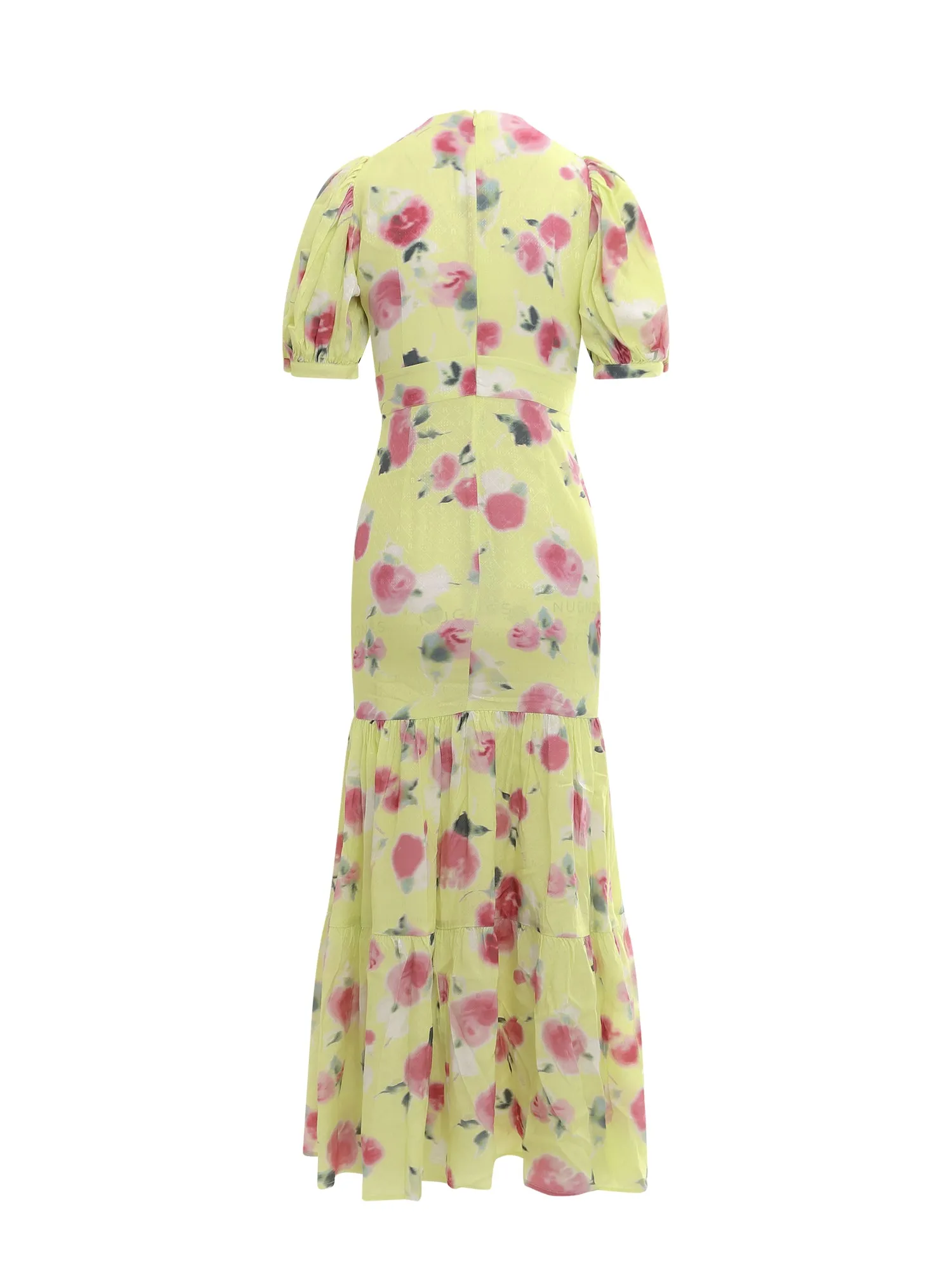 ROTATE Allover Floral Printed V-Neck Dress