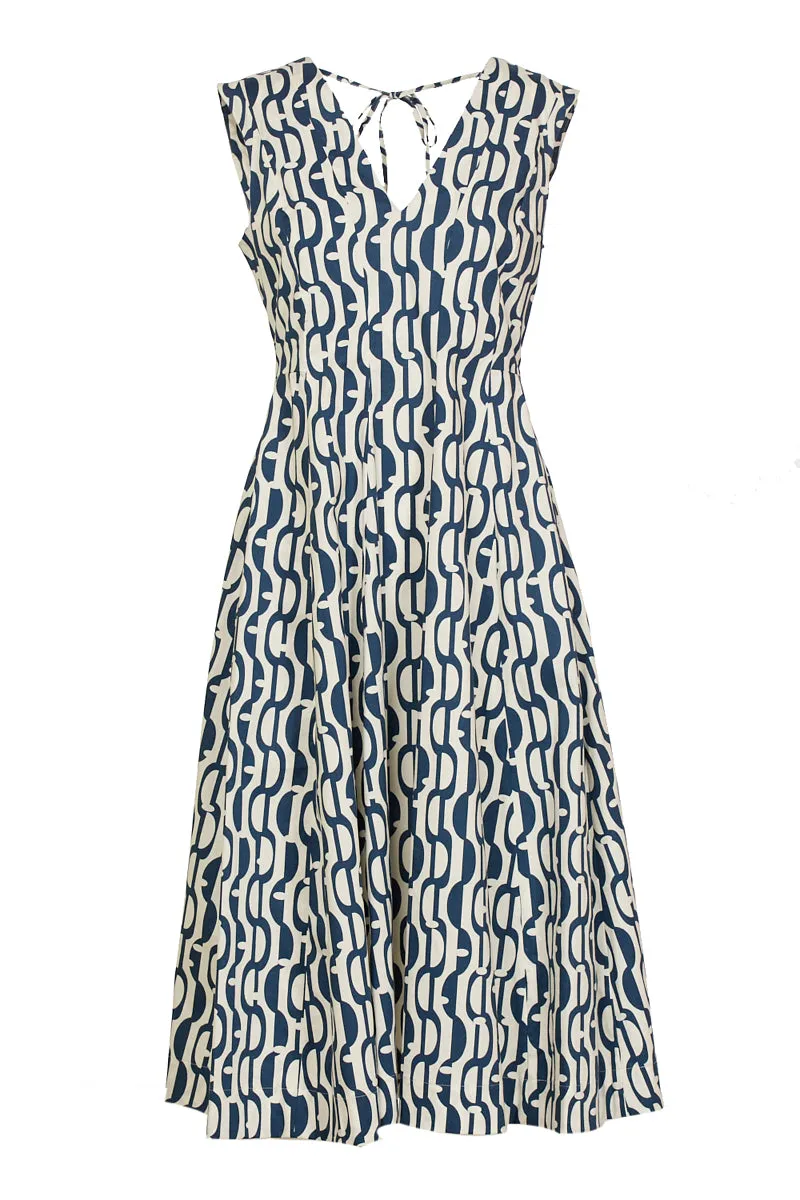 'S Max Mara V-Neck Poplin Midi Dress
