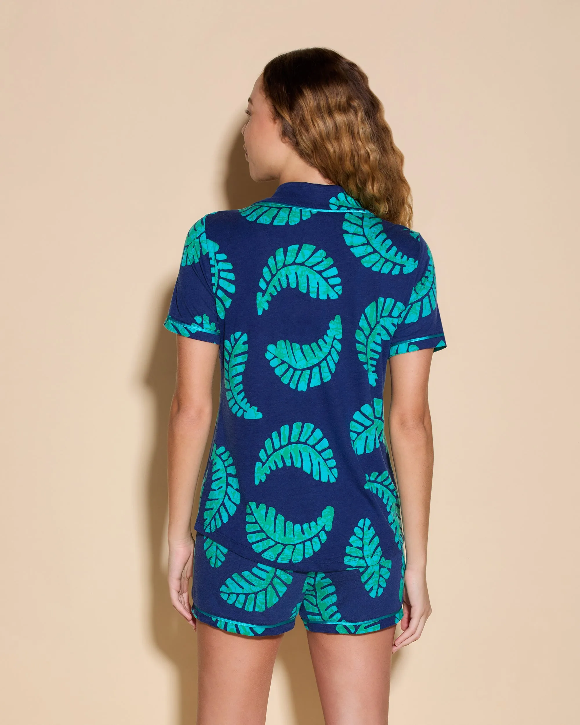 Short Sleeve Top & Boxer Pajama Set
