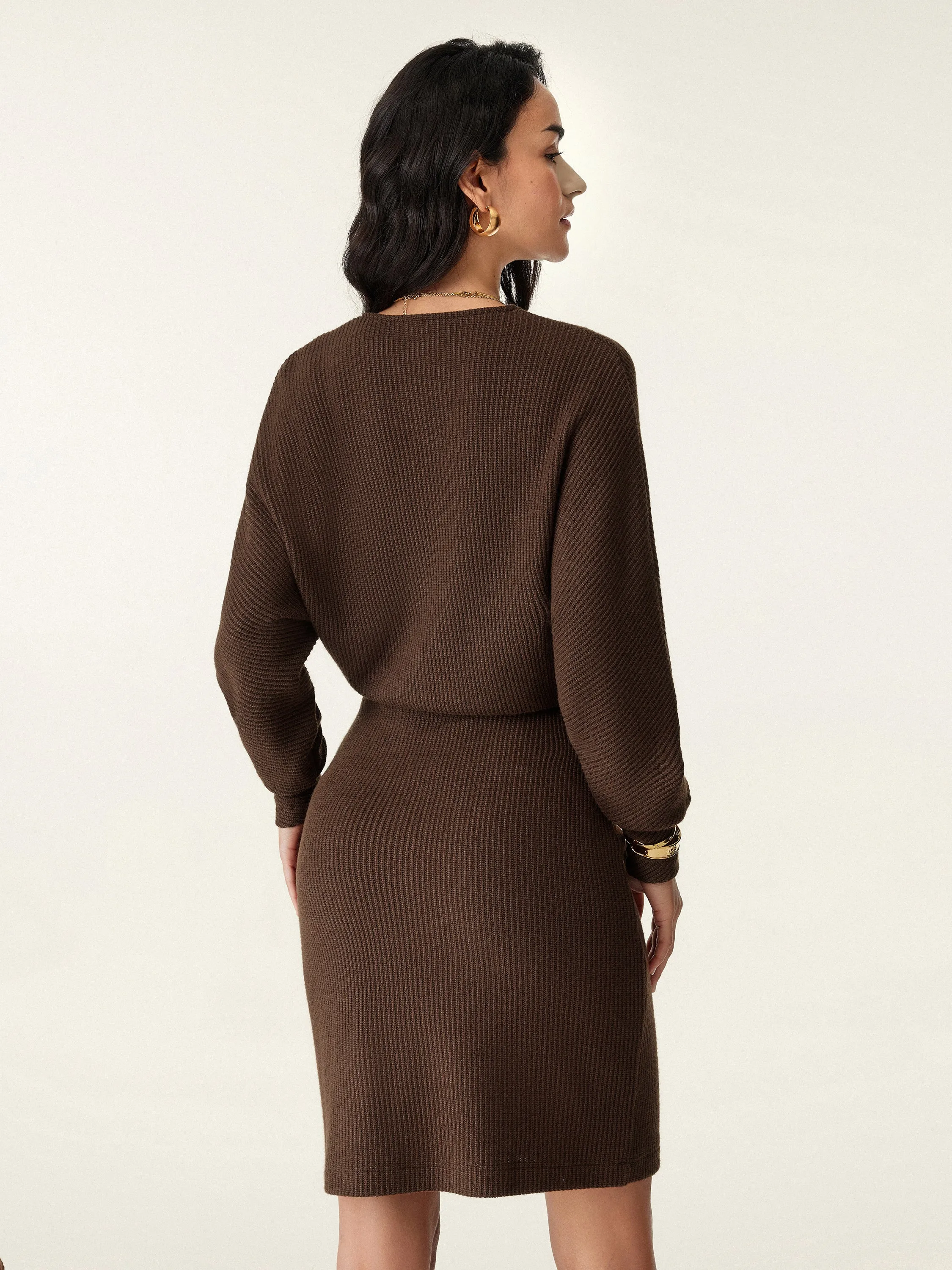 Surplice Batwing Dress